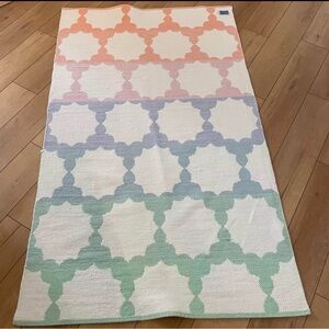 Land Of Nod Rainbow Geometric Ombré Kids Room Playroom Rug